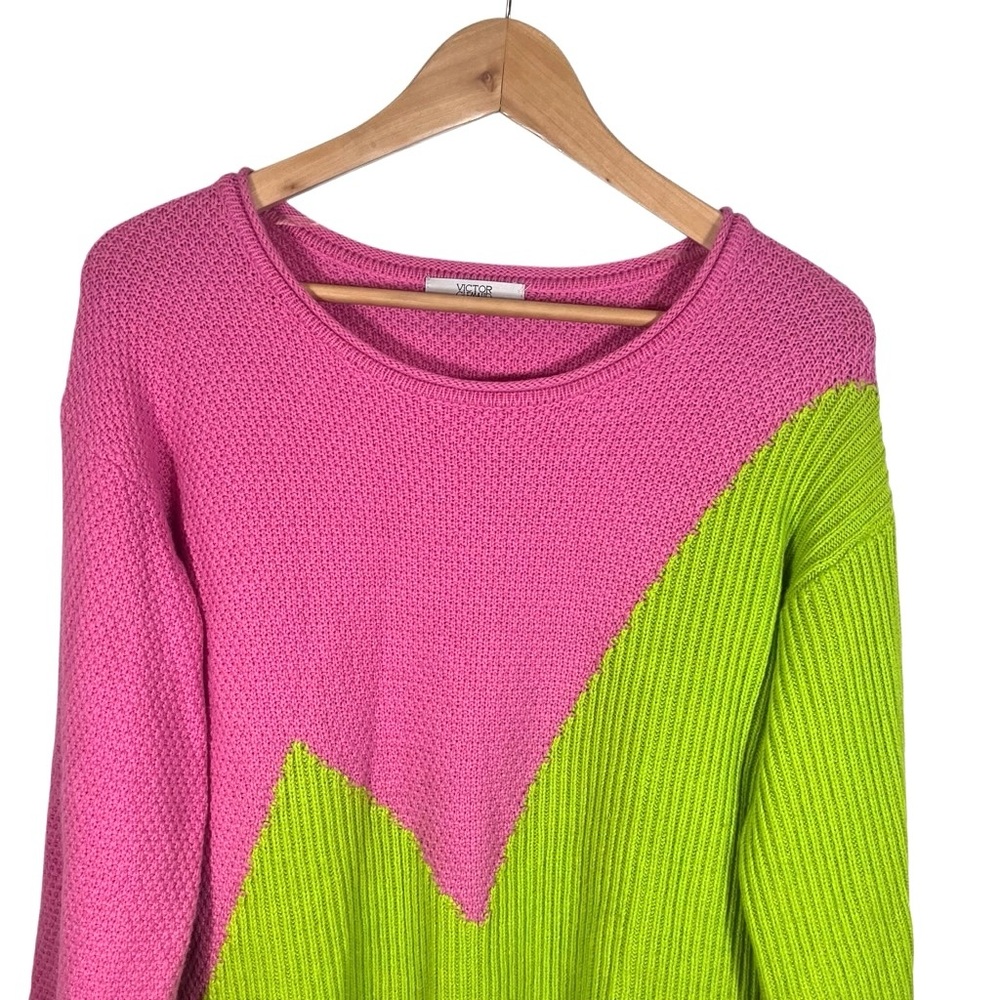 Victor Glemaud X Target Pink & Green Color Block Sweater Size Medium - Picture 4 of 9